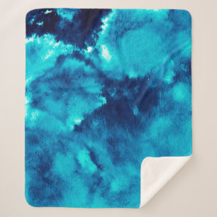 Blue Phantom Mode Patronen Dirty Plash Watercol Sherpa Deken