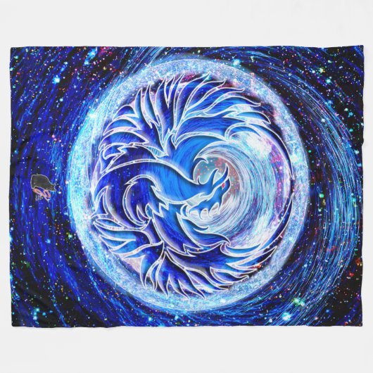 Blue Phoenix Fleece Deken (Voorkant (Horizontaal))