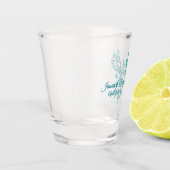 Blue Phoenix stijgt bruid en bruidegom plus datum Shot Glas (Links)