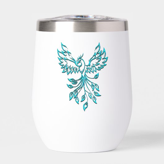 Blue Phoenix stijgt op wit (Voorkant)