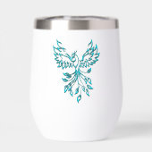 Blue Phoenix stijgt op wit (Achterkant)