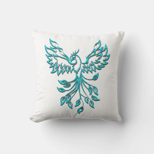 Blue Phoenix stijgt op wit Kussen