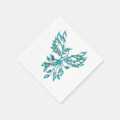 Blue Phoenix stijgt op wit Servet (Hoek)