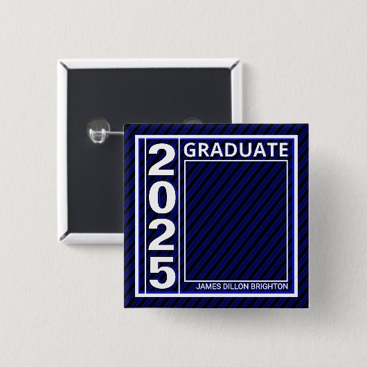 Blue Photo Afstuderen Button (Voorkant /achterkant)