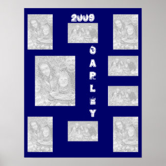 Blue Photo Collage 2009 Poster