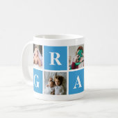 Blue Photo Collage Personalized Gramp Mok (Voorkant links)