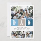 Blue Photo Collage Rustic Typography Vaderdag Kaart (Voorkant)