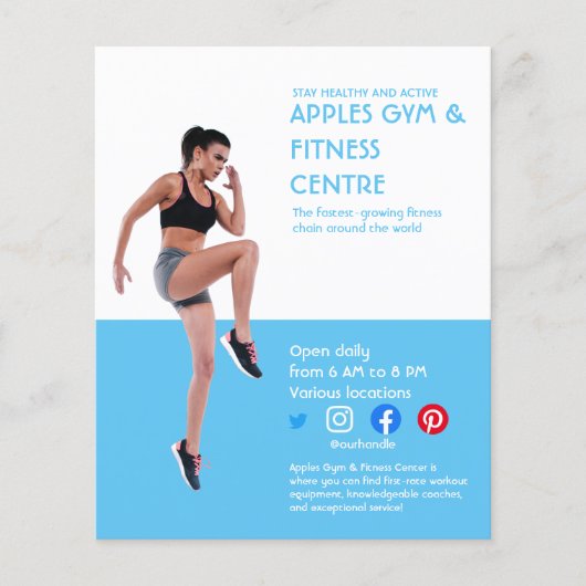 Blue Photo gym Personal trainer fiter Flyer (Voorkant)