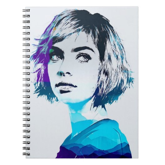 Blue Photo Lady | Journal carnet (Devant)
