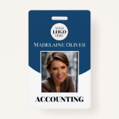 Blue Photo Logo Personeelsnaam Badge (Voorkant)