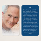 Blue Photo Memorial Prayer Kaart (Voorkant /achterkant)