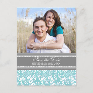 Blue Photo Sla de datum bruiloft Briefkaarten