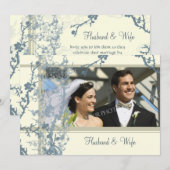 Blue Photo Vow Renewal Ceremony Kaart (Voorkant / Achterkant)