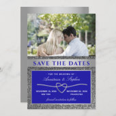 Blue Photo Wedding Save The Date (Voorkant / Achterkant)