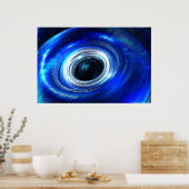 Blue Photon Wave Poster (Keuken)