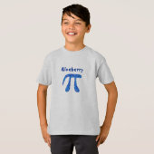 Blue Pi Symbol Wiskunde Geek Cute Blueberry Pi Fun T-shirt (Voorkant volledig)