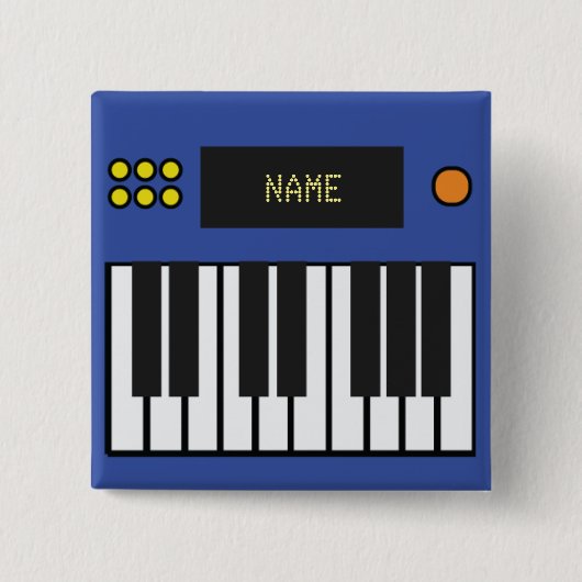 Blue  Piano-toetsenbord Vierkante Button 5,1 Cm (Voorkant)