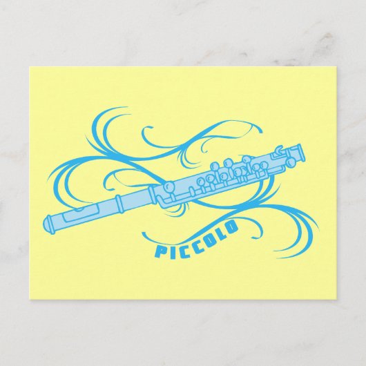 Blue Piccolo Briefkaart (Voorkant)