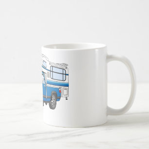 Blue Pick Up Camper Cartoon Koffiemok