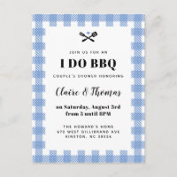 Blue Picnic Pset Cloth I Do BBQ Uitnodiging