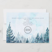 Blue Pine Forest Christmas Zakelijk Logo Feestdagenkaart (Achterkant)