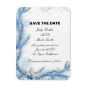 Blue Pine Winter Kerstbruiloft bewaart de datum Magneet (Verticaal)