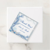 Blue Pine Winter Kerstmis bruiloft gunst Labels (In situ)