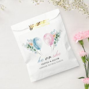 Blue Pink Balloons Gender Reveal Party Bedankzakje
