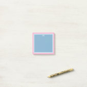 Blue Pink Borders Monogrammed Post-it® Notes (Op bureau)