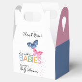 Blue & Pink Butterfly Twins Baby shower Dank u Bedankdoosjes (Geopend)