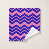 Blue Pink Chevron Zigzag Design  (Gant de toilette)