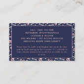 Blue Pink Dog Walker Pet Sitter Visitekaartje (Achterkant)