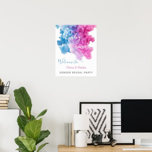 Blue Pink Fumer Genre Reveillez Affiche de bienven (Bureau à domicile)