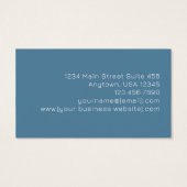 Blue Pink Gold Monogram Modern Business Card (Dos)