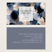 Blue Pink Gray Monogram Modern Business Card (Devant & derrière)