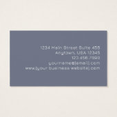 Blue Pink Gray Monogram Modern Business Card (Dos)