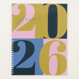 Blue Pink Green Bold Year Color Block Planner