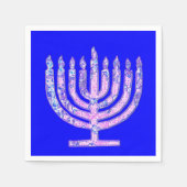Blue Pink Hanukkah Menorah 4Hannah Servetten (Voorkant)