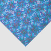 Blue Pink Modern Floral Abstracte Waterverf Trend Tissuepapier (Detail)