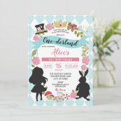 Blue & Pink One derland 1st Birthday Invitation (Debout devant)