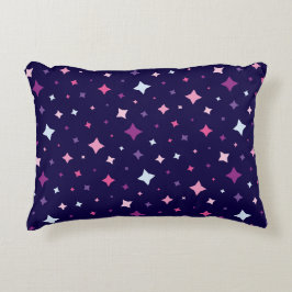 Blue Pink Purple Stars Cosmic Space Night Sky. Accent Kussen