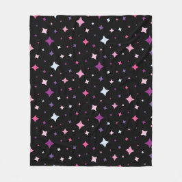 Blue Pink Purple Stars Cosmic Space Night Sky. Fleece Deken