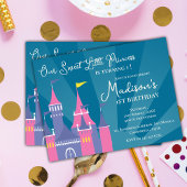Blue Pink Sweet Princess Invitation de fête d'anni
