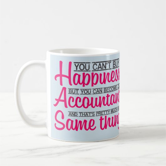 Blue Pink Typography Accountant Mok - Motivatie (Links)