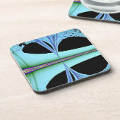 Blue Pinpoints Abstract Cork Onderzetter Set (Linkerzijde)