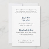 Blue Pinstripe Gay Faire-part de mariage (Dos)