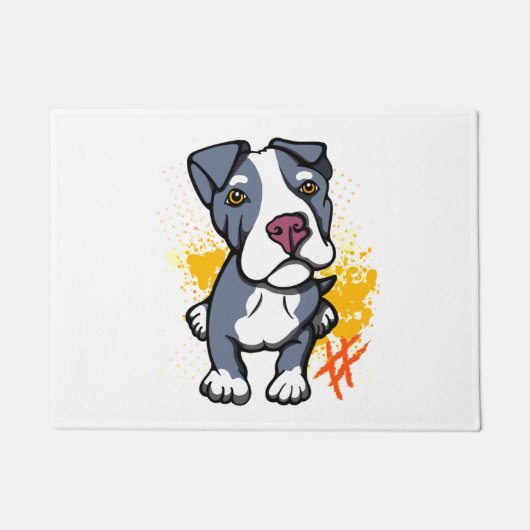Blue Pit Bull Pup Deurmat (Voorkant)