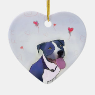 Blue Pit Good Dog Keramisch Ornament