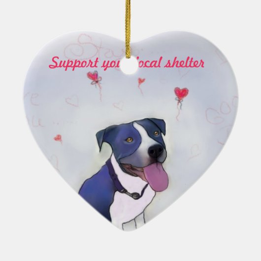 Blue Pit Good Dog Keramisch Ornament (Achterkant)