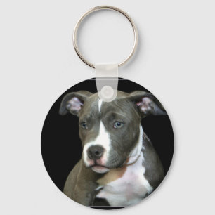 Blue Pitbull Puppy Sleutelhanger